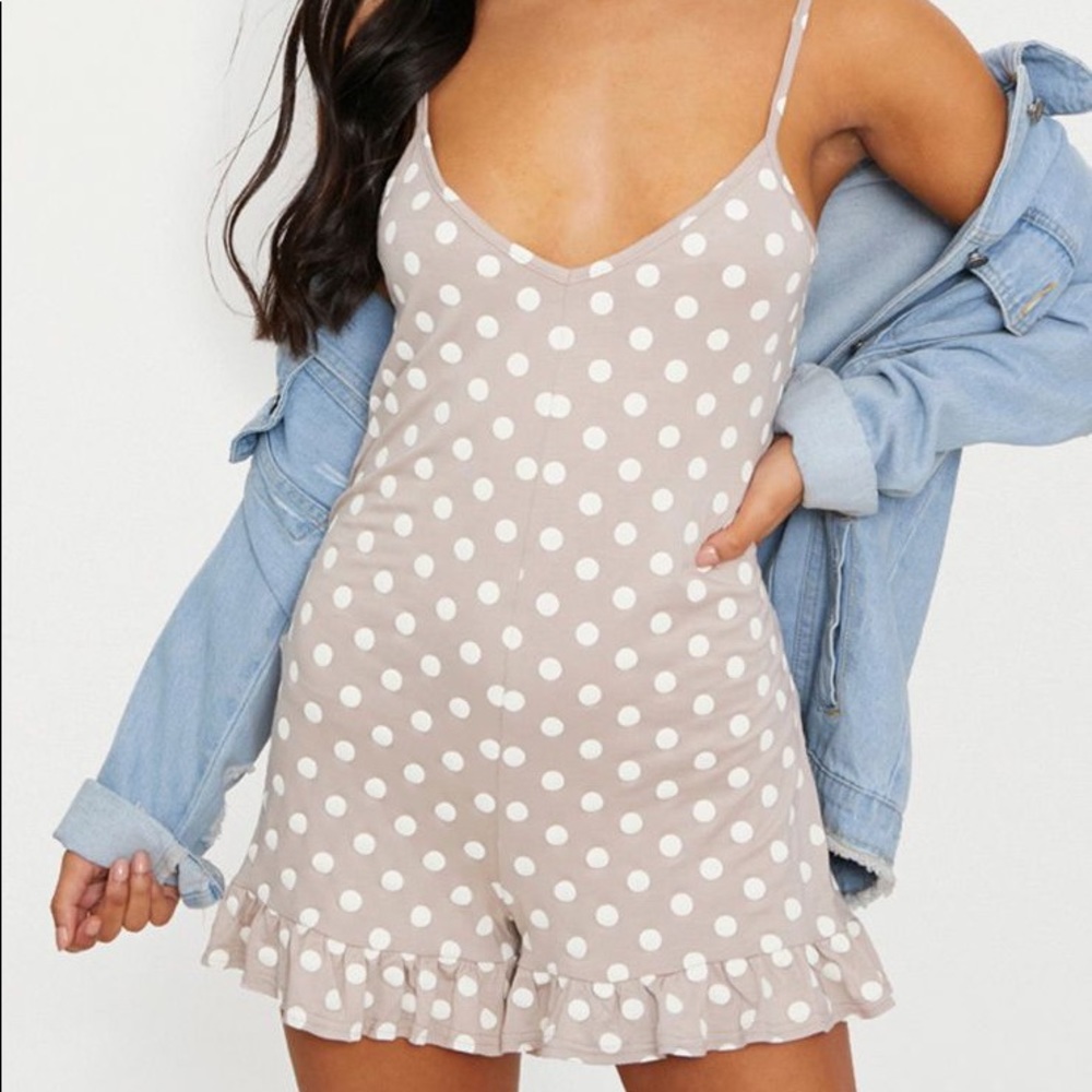 Stone Polka dot playsuit